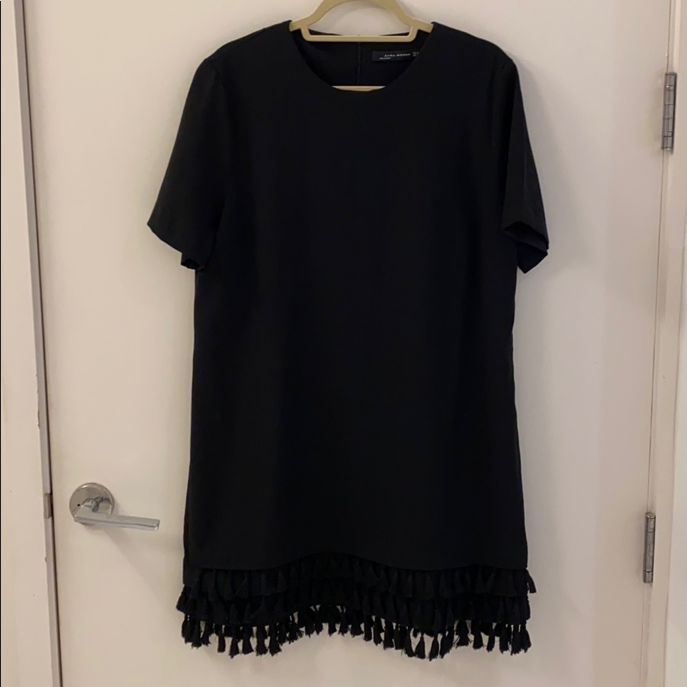 Zara black ruffle dress